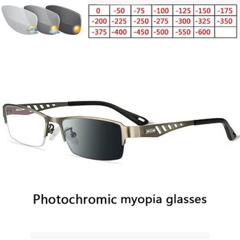 0 -0.50 -0.75 -175 -5.5 -6 cadru Metalic Fotocromatică ochelari de Soare Cameleon Lentile de Ochelari Miopie Femei pe Scurt cu deficiențe de vedere Ochelari de vedere