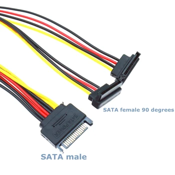 0,2 M SATA 15Pin Mascul la 2 Femele Cot Caz de Calculator Putere Hard Disk unu-la-doi Splitter de Înaltă Calitate, Cablu de Alimentare