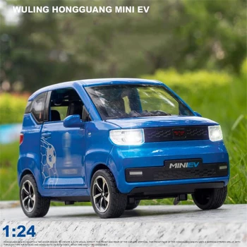 1/24 WULING HONGGUANG MINI EV Model de Masina Aliaj Diecasts & Vehicule de Jucărie Cu Sunet Și Lumină de Simulare pentru Copii Colectie de Cadouri