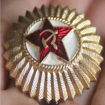 1 buc armata Sovietică ofițer capac insigna de aur placat cu Rusia trupe militare de rang emblema