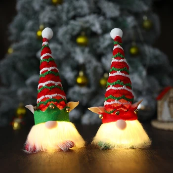 1 buc Craciun Fericit Gnome Jucărie de Pluș fără Chip Pitic Papusa cu LED Lumina Pom de Crăciun Acasă Decor Petrecere de Anul Nou 2023 Navidad