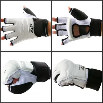 1 Pereche de Taekwondo Protecția mâinilor Mănuși de Jumătate Degetul Mănuși cu un deget TKD Picior Protector WTF Aprobat de MMA, Karate Mănuși de Box