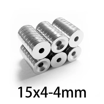 10-100buc 15x4-4mm Puternic de pământuri Rare Magnet NdFeB 15*4mm Gaura 4mm Rotund Îngropat Magnetice Neodim Magneți N35 15*4-4mm