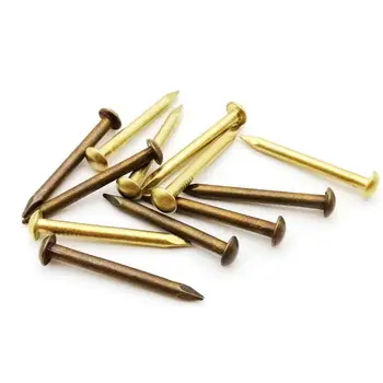 10/100buc Alama Antic de Bronz, de Aur, cu Diametrul de 1.2 mm, 1.5 mm, 2mm 3mm Cupru Pur Mici Mini Cap Rotund Unghii Tac Lungime=8-50mm