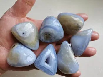 100 g naturale agat piatră de lustruit albastru dantelă de piatră de agat