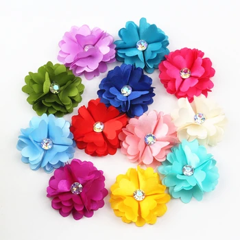 100buc se Amestecă Culorile Tesatura de Sifon Floare Ciucuri Cu Stras Pentru Invitatie de Nunta Flori Artificiale Pentru Rochie Decor