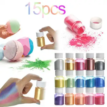 15 Culori Vopsea Perla Pigment Natural Pudră de Mică Jucării, Bijuterii lucrate Manual Decor Aditiv Praf Sidefat Pentru DIY oameni porci R5O3