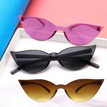 1buc-O bucată de Ochi de Pisica ochelari de Soare pentru Femei Brand Designer de Moda Sexy Retro Vintage Ochelari de Soare Ochelari de Colorat Driver Ochelari