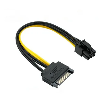 1buc PCI-E Express Cablu de Alimentare SURSA de Alimentare Sata La 6 Pin ATX 18AWG Adaptor de Coloană pentru Bitcoin Miner