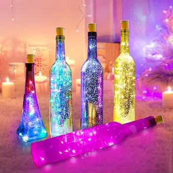 1M 2M Sticla de Vin Lumini Cu Pluta Șir LED Lumina Sârmă de Cupru Zână Ghirlanda de Lumini de Vacanță de Crăciun Petrecere de Nunta de Decorare