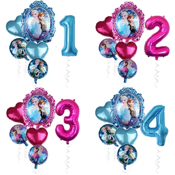 1Set Disney Frozen Princess Elsa Baloane cu Heliu 32inch Numărul Petrecere Copil de Dus Decor Baloane Aniversare pentru Copii Aer Globos