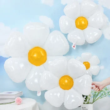 2/3/5pcs Alb Daisy Floare Balon de Folie de Multi Dimensiune de Floarea-soarelui Baloane Copii Ziua de nastere, Cadouri de Nunta, Decoratiuni de Flori de Cameră Decor