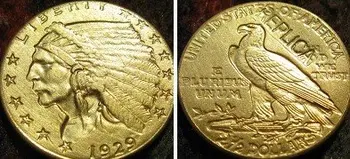 $2.5 AUR Indian, Jumătate Vultur 1929 copia monede