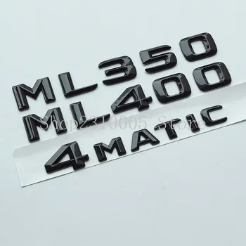 2015 Portbagaj ABS Scrisoare Emblema, Insigna Autocolant pentru Mercedes Benz ML-class ML55 ML63 AMG ML350 ML400 V8 Biturbo CDI 4MATIC CGI Negru