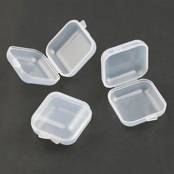 2019 NOUA 3.5*3.5*2cm Mici de Plastic Cutie de Depozitare pentru Bijuterii Margele Cercei Bijuterii Recipient Transparent Cutie Pătrată Caz Container