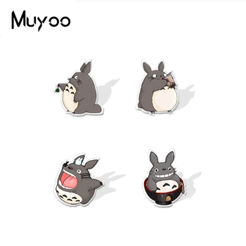 2021 New Sosire Desene animate Amuzant Totoro în Castron Epoxidice Insigna Artizanat Acrilice Ace de Rever