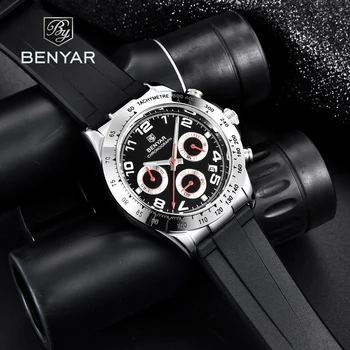2022 BENYAR Ceasuri Barbati Top Brand de ceasuri de Lux Bărbați Cuarț Ceasuri Cronograf Sport Silicon rezistent la apa de Afaceri Relogio