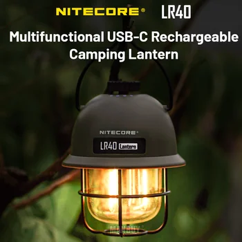 2023 Incarcator LR40 Multifuncționale USB-C Reîncărcabilă Camping Stil Retro Felinar 100 Lms sursă de Alimentare de Urgență Atmosfera Lampa