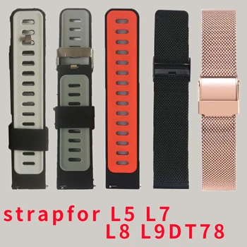 22mm curea silicon curea de metal, dă-i curea pentru DT78 L5 L7 L8 L9 L15 L16 L17 smartwatch transport gratuit