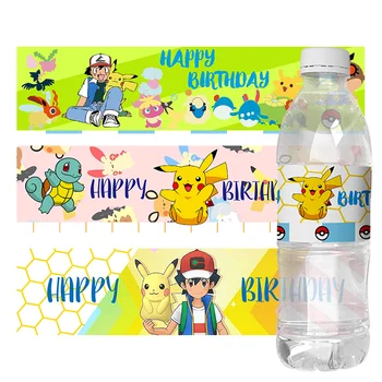 24buc Pokemon Ziua Favorizează Sticla de Apa de Etichete de Vin Pikachu Candy Wrapper Autocolante Copii, Petrecere Copil de Dus Decoratiuni