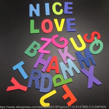 2sets de la a la Z 26 DIY litere Bomboane de culoare lemn alfabet scrisoare ambarcațiunile de cuvânt decor de perete tăiat cu laser jucărie de învățământ
