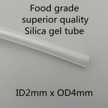 2x4 Tuburi de Silicon ID 2mm OD 4mm Clasa Alimentare Flexibil Bea Tubing Țeavă de Rezistență la Temperatură Transparent Nontoxic