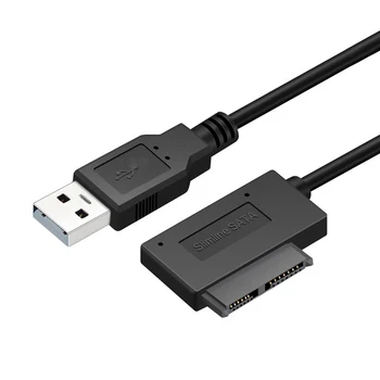 35CM USB 2.0 la Mini Sata II 7+6 13Pin Adaptor Cablu Convertor pentru Laptop CD/DVD ROM Slimline Unitate Convertor HDD Caddy