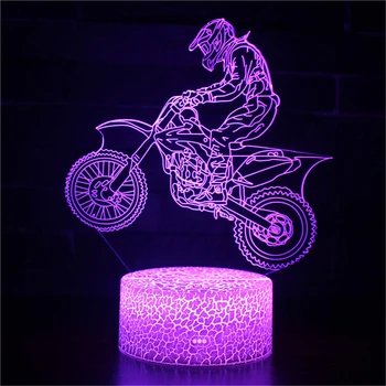 3d Lampa cal de Curse de Motociclete de Acțiune Figura Veioza pentru Acasă Decorare Camera Rece Fanii Cadou de Ziua de nastere a Condus Lumina de Noapte