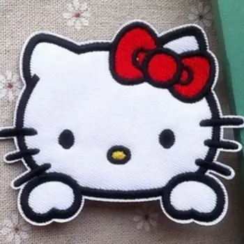 3pcs Hello Kitty DIY Auto-Adeziv Broderie Autocolante Drăguț Haine pentru Copii Pungi de Patch-uri Decorative Decalcomanii de Reparare Subvenții