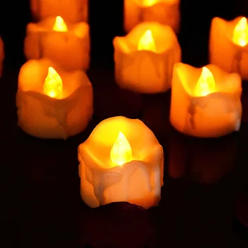 3pcs LED Lumina Lumânării Pâlpâie fără flacără Ceai Luminile Lampa de Noapte De Halloween, de Crăciun, de Nunta Decor Acasă cu Baterii