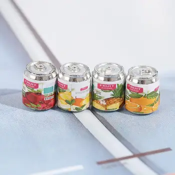 4buc/set Drăguț casă de Păpuși în Miniatură Băutură de Fructe Poate Sticlă Ușor de Cutii de Suc Pretinde Juca Alimentare Casa Papusa Accesorii de Copil Jucărie Cadou