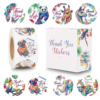 500pcs Animale Colorate Multumesc Autocolante Pentru Copii, Albume de Nunta Cadou de Crăciun Carte de Afaceri de Ambalare Papetărie Decor