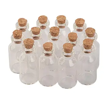 5ml Mici Borcane de Sticlă Cu dop de Plută Mini Sticle Goale de Lemn Capac Flacon de Sticlă care Doresc Sticle 18X40X12.5 mm, 100 buc