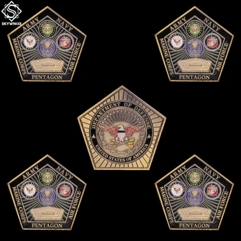 5PCS statele UNITE ale americii Departamentul De Apărare Pentagon Marina Amy Marine Corps Air Force Familie de Militari Provocare Colorized Monede