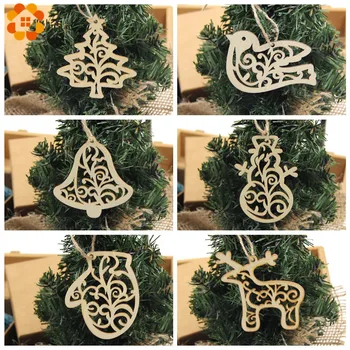 6PCS Creative Gol de Crăciun DIY Pandantive din Lemn Ornamente Pentru Casa Petrecerea de Crăciun Pom de Crăciun Ornament Copii Cadouri Decoratiuni