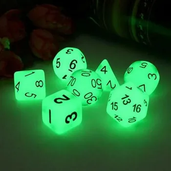 7psc/set Luminos Mini Zaruri Poliedrice Fețe Multi-fațete Joc Mini Set de Zaruri, Tabla de Joc DND Zaruri Set Pentru Dungeons
