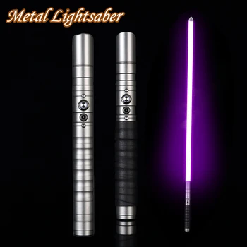 80cm Laser Rgb 7 Culori Mâner de Metal cu două tăișuri Schimba Greu Duel Sunet 2 In 1 Sabie de Lumină Cosplay Recuzită Jucarii