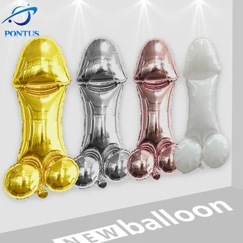 85×40cm Penis Baloane Folie Hen Petrecere a Burlacelor Decor Consumabile Dick Forma de Aur Baloane de Partid Adult Decor Petreceri Consumabile