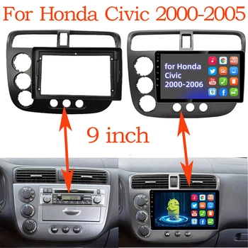 9 INCH Audio de Montare Pentru Honda CIVIC 2000 - 2006 LHD RHD Capul Unitate Radio de Bord GPS-ul stereo panou pentru fixare 2 Din DVD cadru