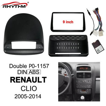 9 inch Masina Fascia Trim Kit Pentru Renault Clio 2005-2014 Dublu Din Masina dvd Auto Cadru Audio Montarea Canbus Adaptor cablu de Panoul de Bord