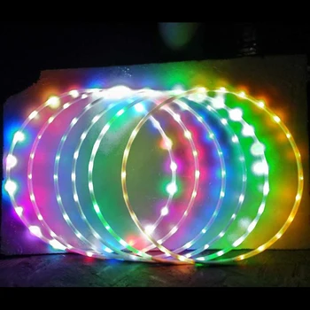A condus Cercuri de Sport Cerc Cu LED-uri de Lumină Cerc de Gimnastică Colorat Spectacol de Arta Fitness Femei Cerc Pierde în Greutate Acasă Sală de sport cu Echipamente de Fitness
