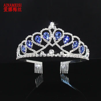 AINAMEISI 5 Culori de Cristal Mireasa Diademe și Coroane Printesa Moda Bijuterii Femei Caciula Stras Accesorii de Par de Nunta