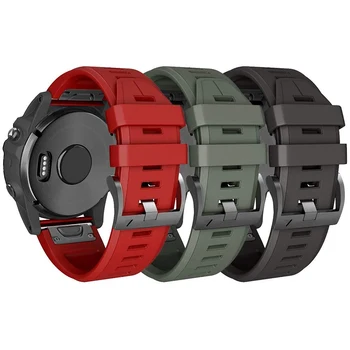ANBEST Sport Silicon Înlocuire Watchband pentru Garmin Fenix 5X/6X/5 Plus/6X Pro 22mm Curea cu Eliberare Rapidă Bratara