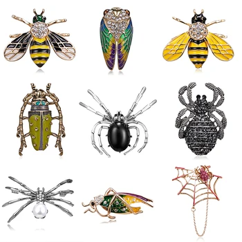 Animale Insecte Broșe Păianjen Negru Pânză De Păianjen Beetle Greier Brosa Pentru Femei, Copii Haina De Costum De Haine, Insigne, Bijuterii Accesorii