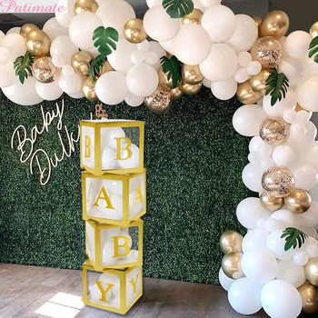 Aur Caseta Nume Balon Cutie Fată Băiat Copil de Dus Decoratiuni Copil de 1 Petrecere de Aniversare Cadou Babyshower Botez Nunta Consumabile