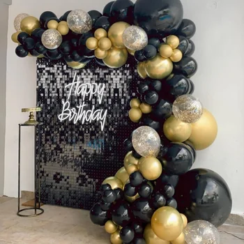 Aurul negru Balon Balon Ziua de naștere Ghirlanda Arc Kit Decoratiuni de Nunta Petrecere a Burlacelor Baloane 30 Petrecere de Ziua Globos