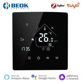 Beok Inteligent Zigbee Termostat Wifi Gaz Boiler de Încălzire prin Pardoseală Tuya Regulator de Temperatură Funcționează cu Yandex Alice Alexa de Start Google