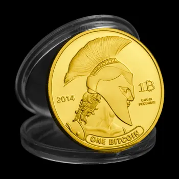 Bitcoin Soldat Model Monedă Comemorativă De Colectie Cadou Fizice Cryptocurrency Titan Bitcoin Placat Cu Aur De Colectare De Monede