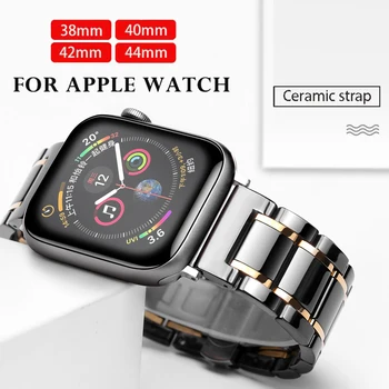 Ceramica Curea pentru Apple Watch Band 44 mm 40 mm iwatch trupa 42mm 38mm catarama din otel Inoxidabil bratara Apple watch 5 4 3 38 42 44mm