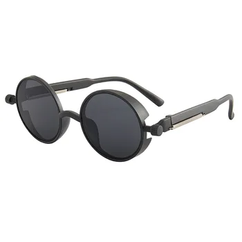 Clasic in stil Gotic Steampunk ochelari de Soare Brand de Lux de Designer de Înaltă Calitate Bărbați și Femei Rotund Retro Pc-Cadru ochelari de Soare